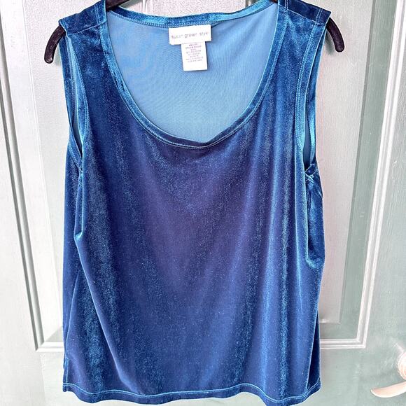 SET OF 2 Susan Graver QVC Tanks Velvet Liquid Knit, Both Fit Size L - Picture 2 of 7